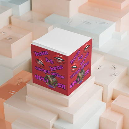 hoes b4 bros - note cube (dark red)