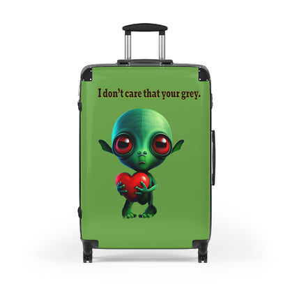 I don't care that your grey - Suitcase (green)
