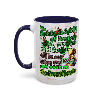 christmas spirits of boston - Accent Mug (white marble)