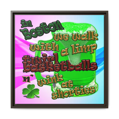 celtics logo - framed canvas art (light blue-pink wave)