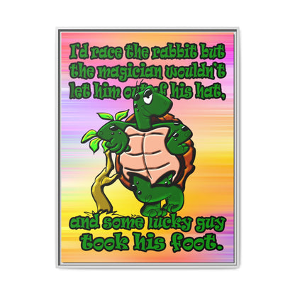 turtle race - framed canvas art (color blur)