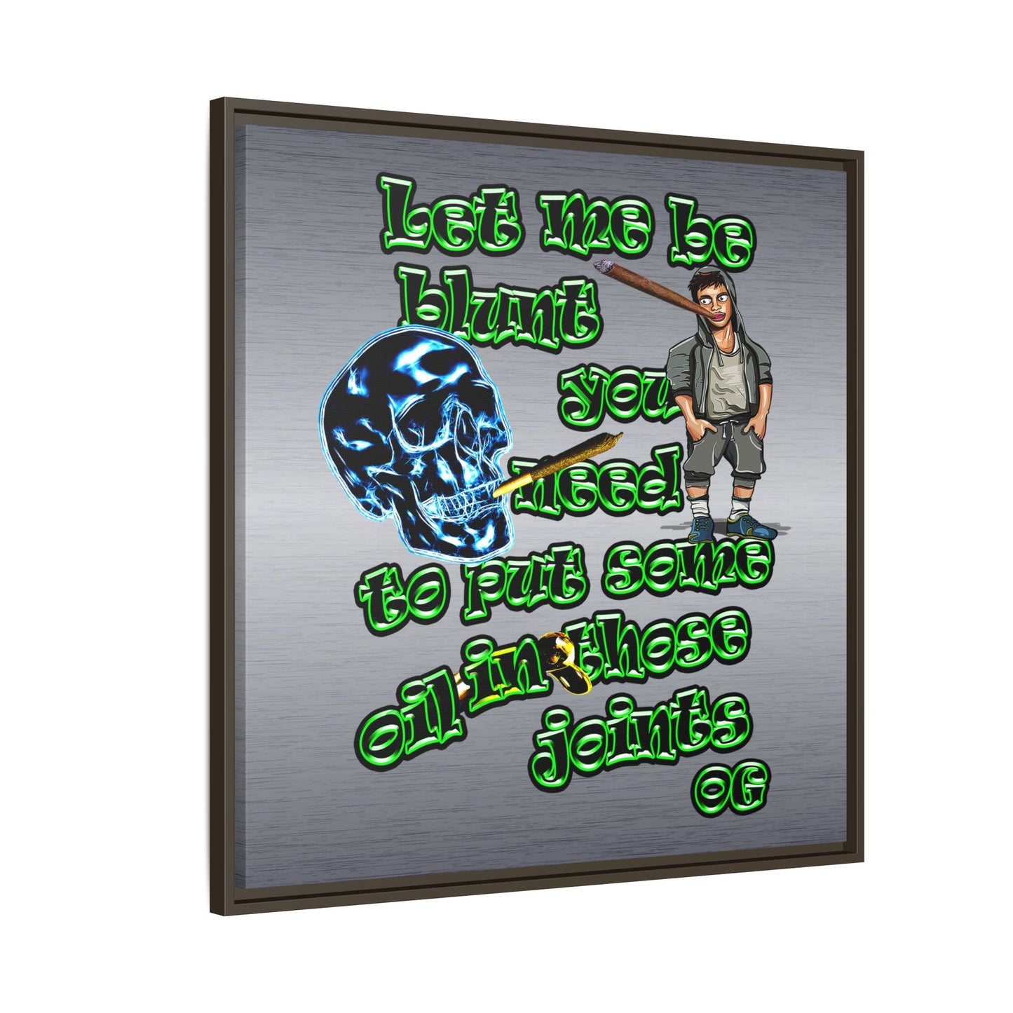 og - framed canvas art (brushed nickel)