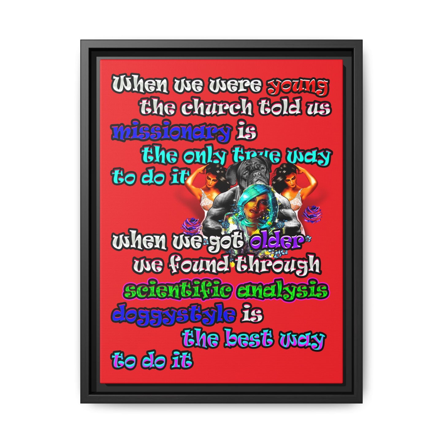 doggystyle - framed canvas art (red)