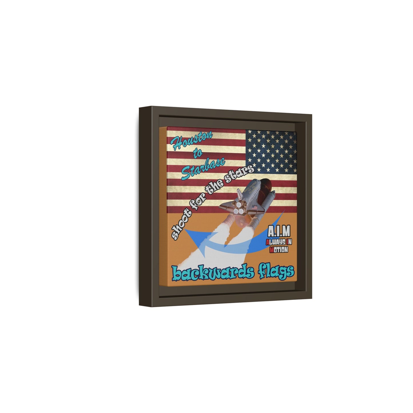 shoot for the stars - framed canvas art (light brown)
