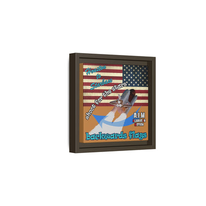 shoot for the stars - framed canvas art (light brown)