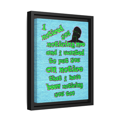 noticed you noticing - framed canvas art (faded blue)