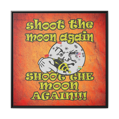 shoot the moon again - framed canvas art (burnt orange)
