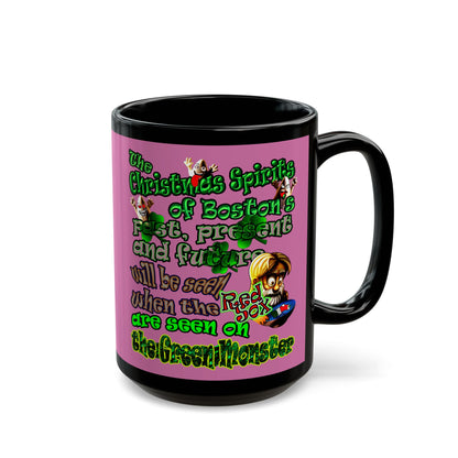 christmas spirits of boston - Black Mug (light pink)