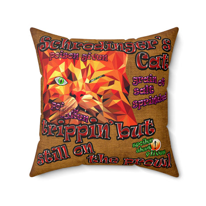 schrodinger's cat - Faux Suede Square Pillow - (dichromatic brown papyrus)