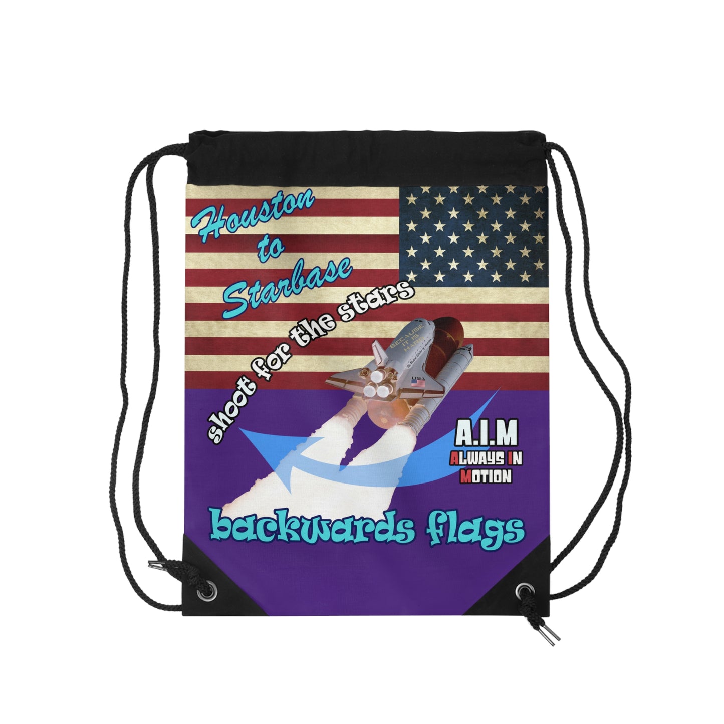 shoot for the stars - Drawstring Bag (purple)