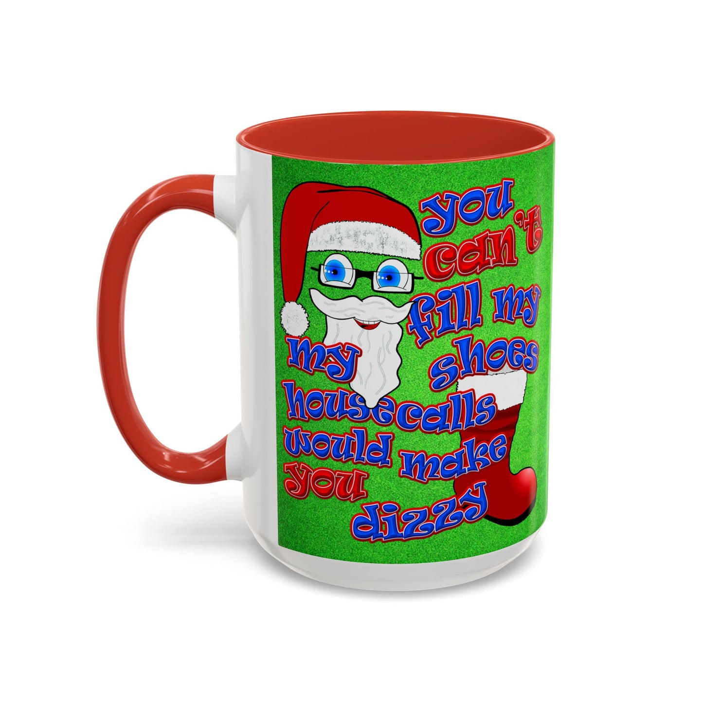 santa's shoes - Accent Mug (green turf)