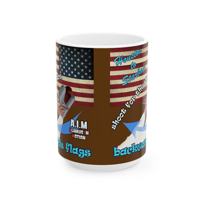shoot for the stars - White Mug (brown)