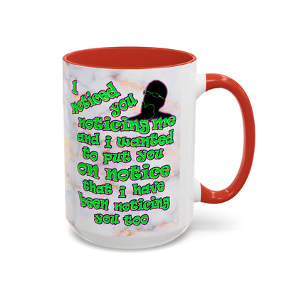 noticed you noticing - Accent Mug (white marble)