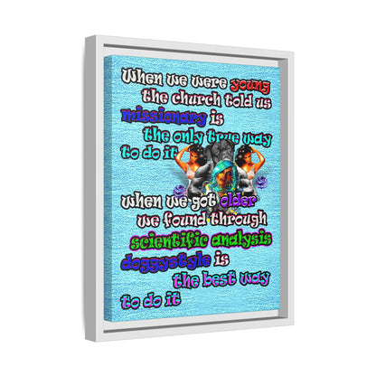 doggystyle - framed canvas art (faded blue)