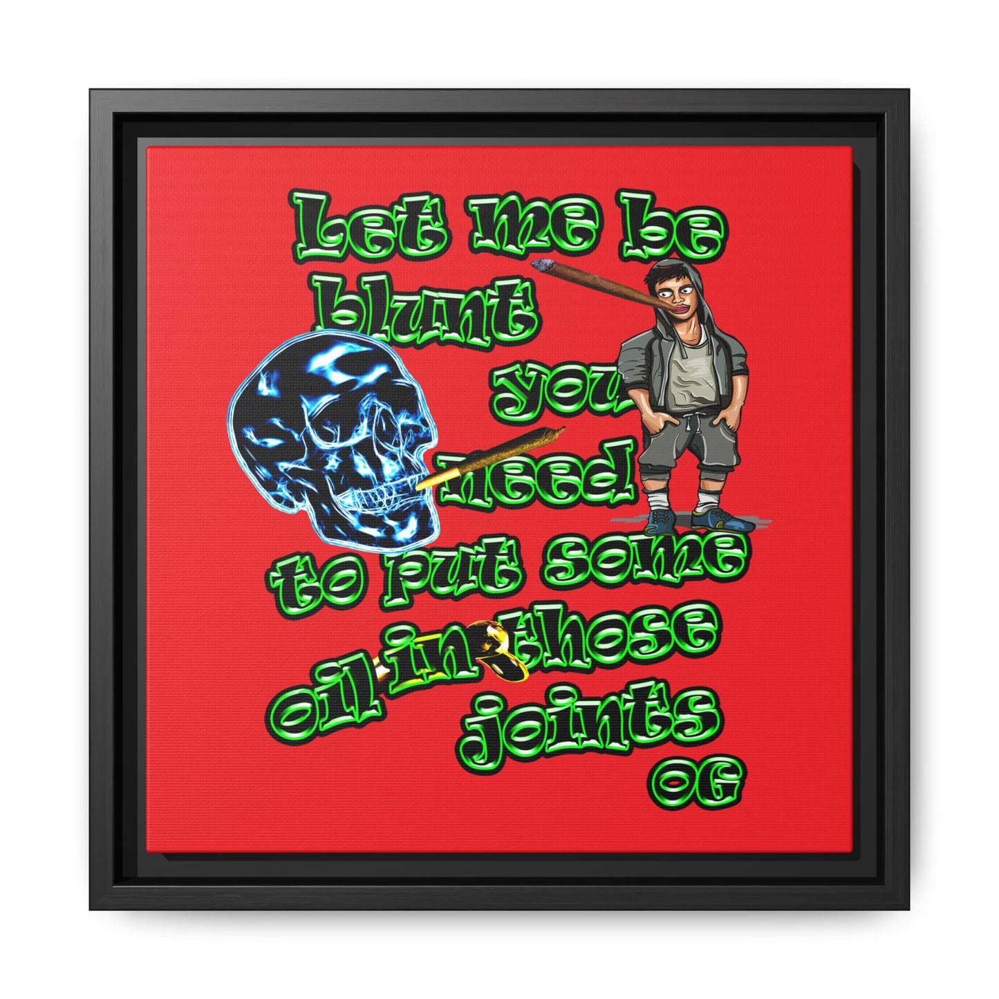 og - framed canvas art (red)