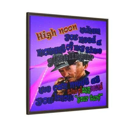 high noon - framed canvas art (purple-pink wave)