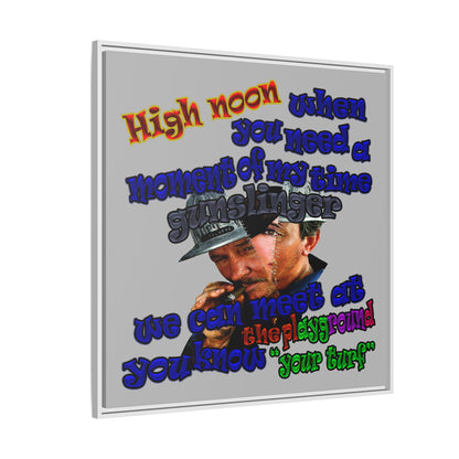 high noon - framed canvas art (light grey)