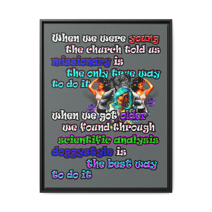 doggystyle - framed canvas art (dark grey)