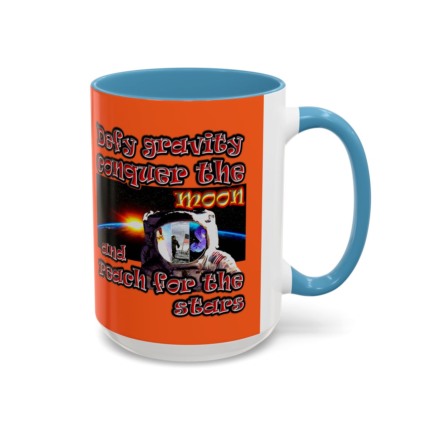 defy conquer reach - Accent Mug (orange)