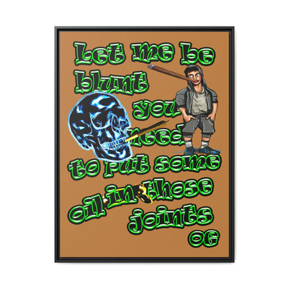 og - framed canvas art (light brown)