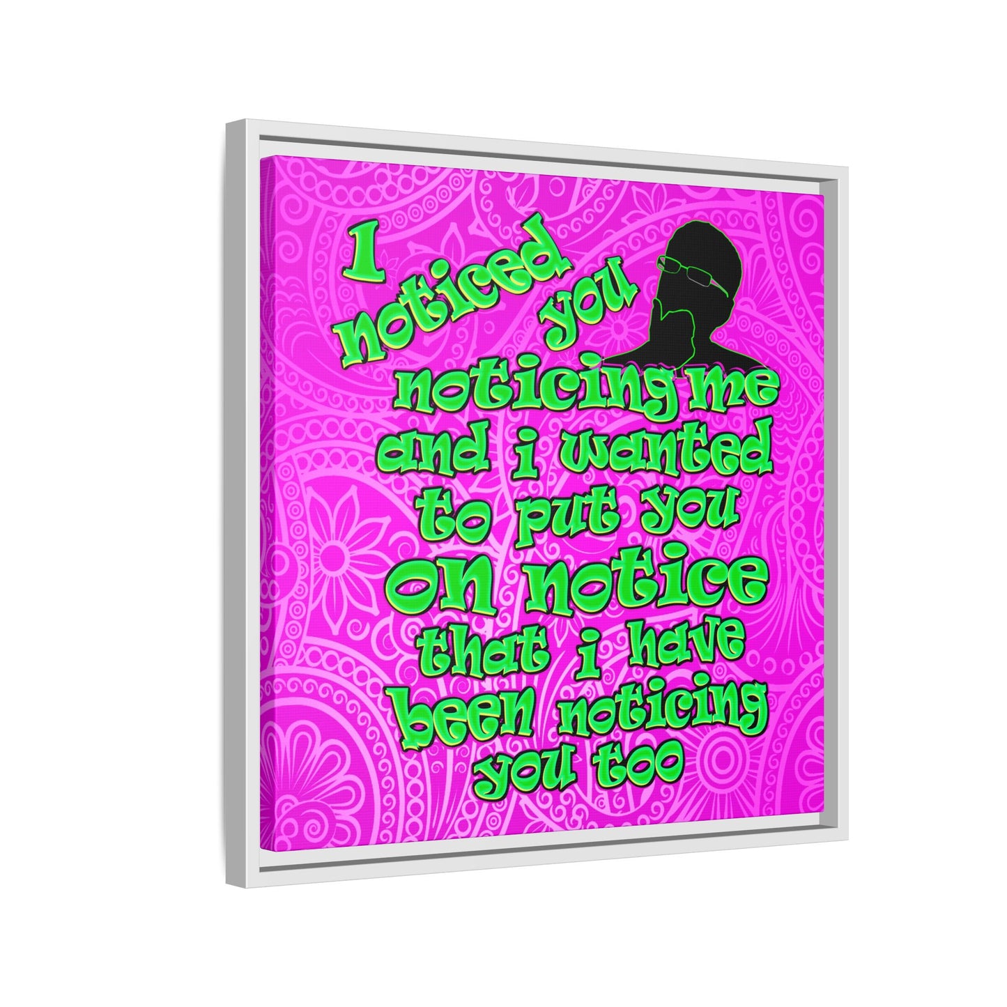 noticed you noticing - framed canvas art (pink swirl)