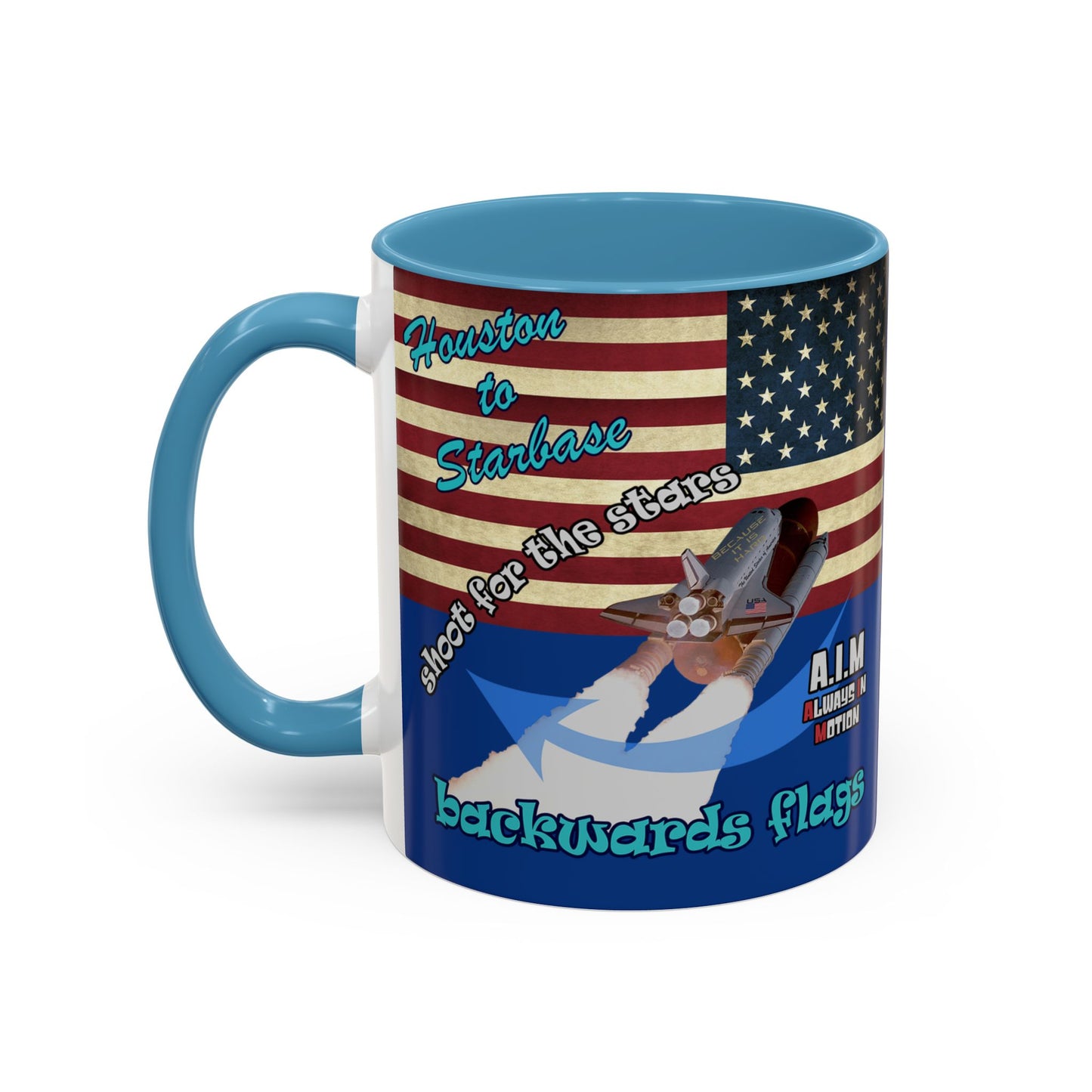 shoot for the stars - Accent Mug (dark blue)