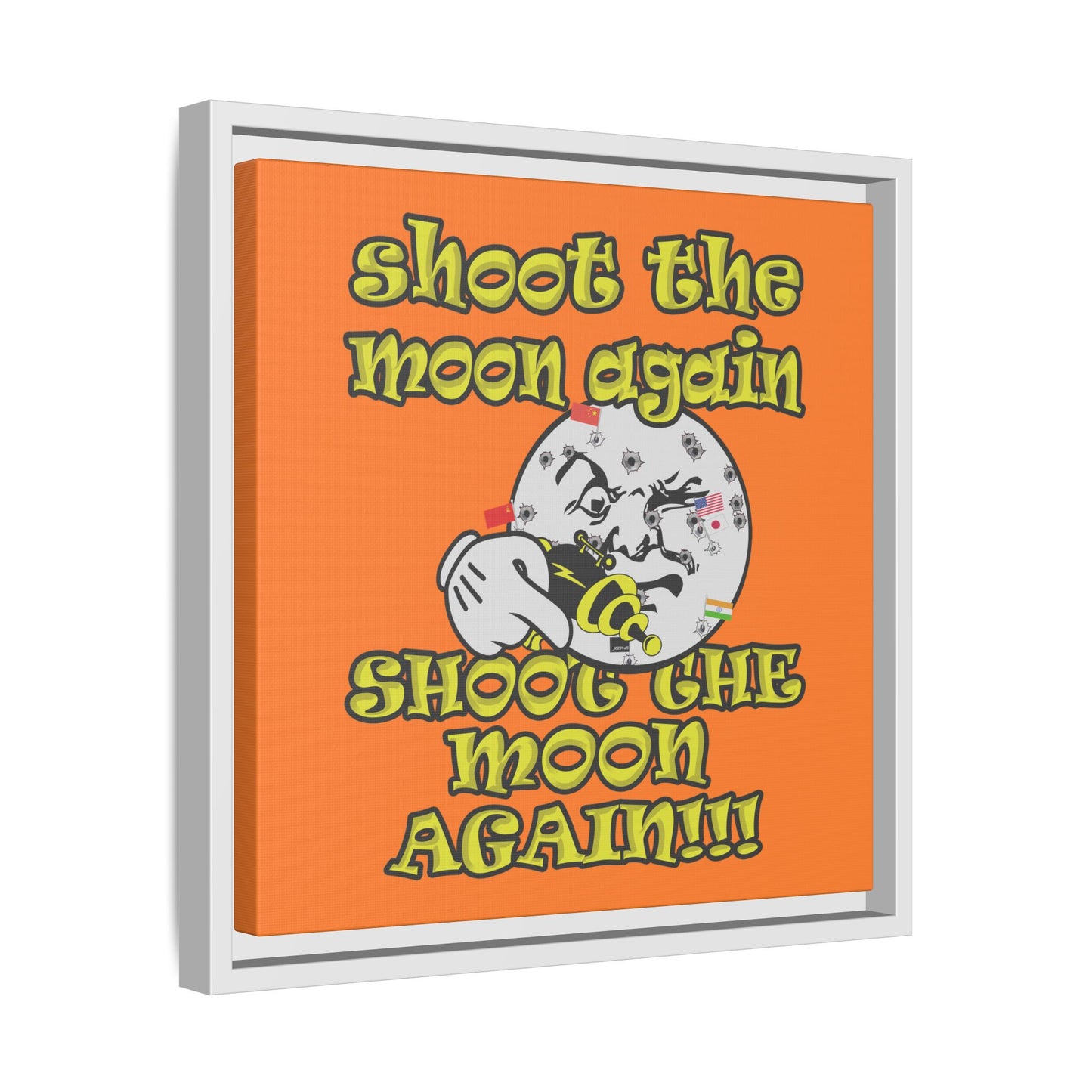 shoot the moon again - framed canvas art (crusta)