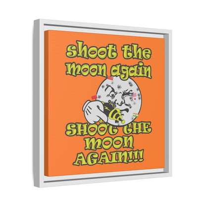 shoot the moon again - framed canvas art (crusta)