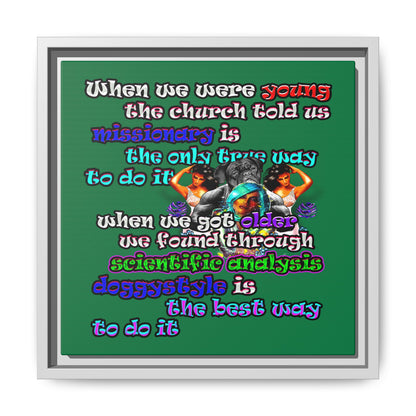 doggystyle - framed canvas art (dark green)