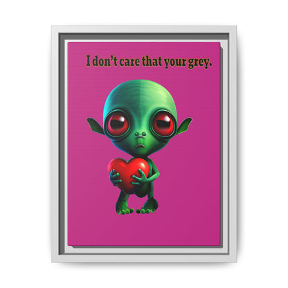 I don't care that your grey - framed canvas art (pink)