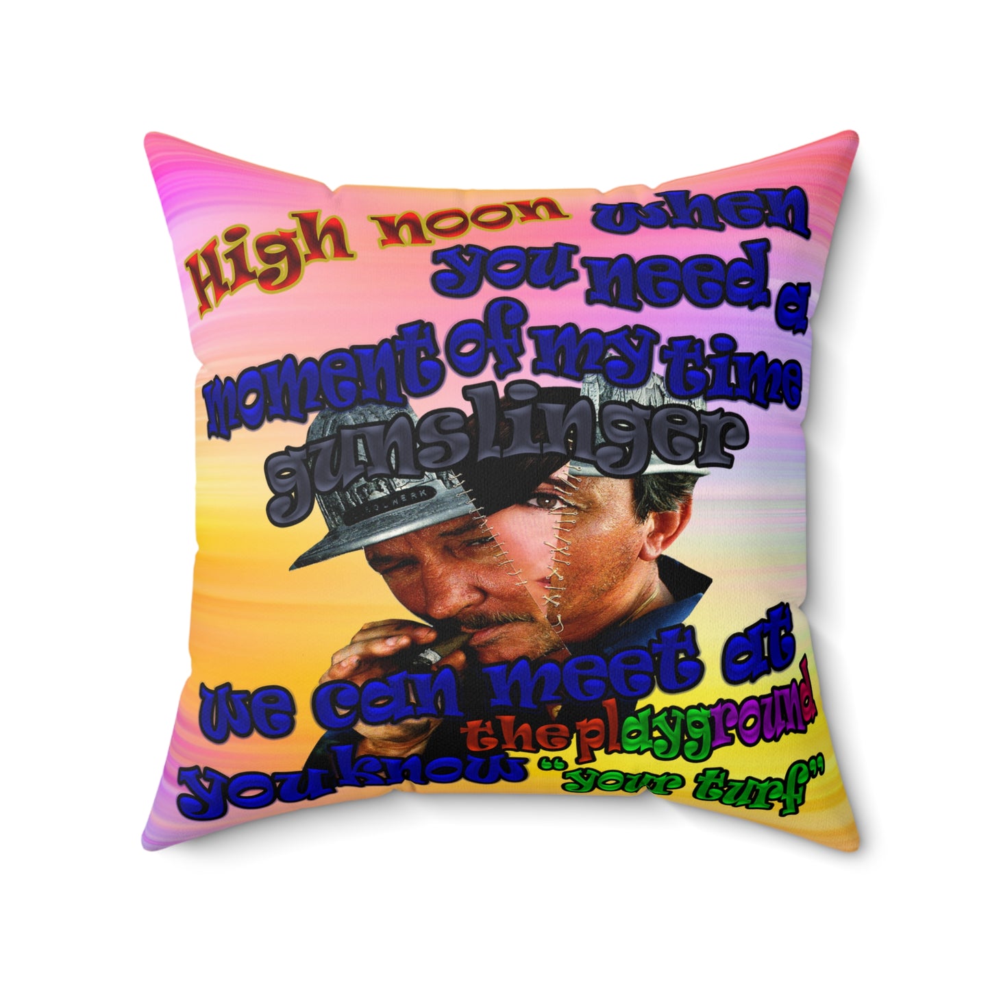 high noon - Spun Polyester Square Pillow - (color blur)