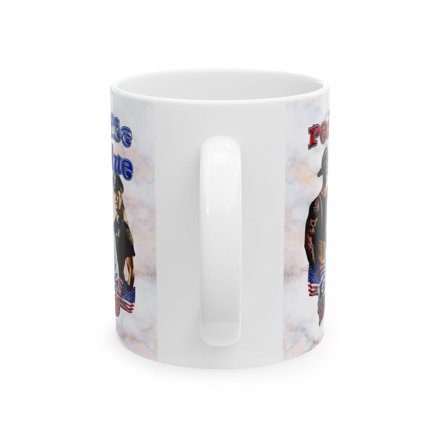 rw&b lives matter - White Mug (white marble)
