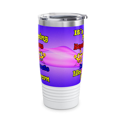 popping like popcorn - Ringneck Tumbler, 20oz (purple-pink wave)