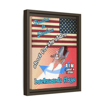 shoot for the stars - framed canvas art (yellow-orange wave)