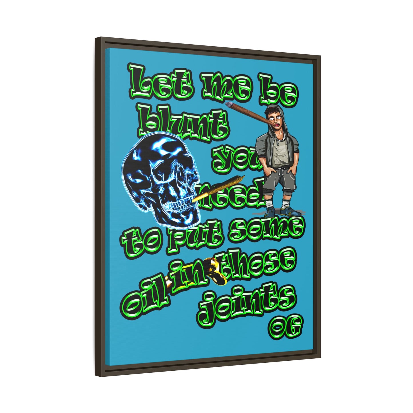 og - framed canvas art (turquoise)