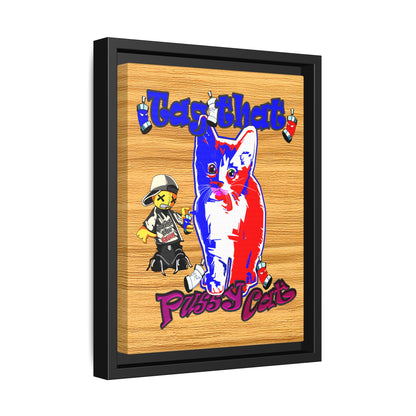 tag that - framed canvas art (butterscotch wood finish)
