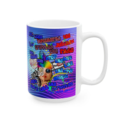 drop the beat - White Mug (purple wave)