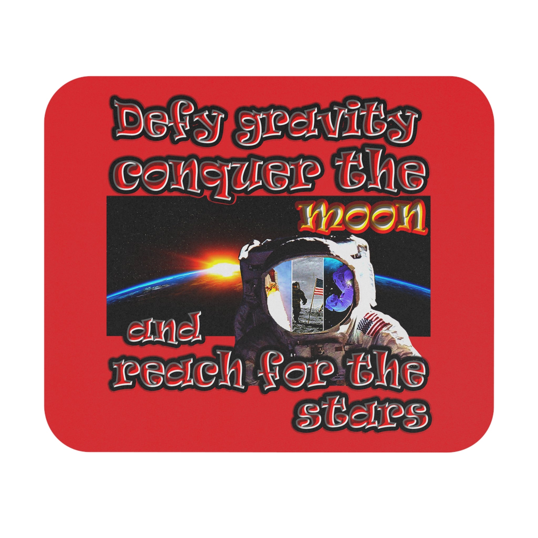 defy conquer reach - Mouse Pad (Rectangle) (red)