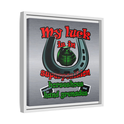 my luck - framed canvas art (brushed nickel)