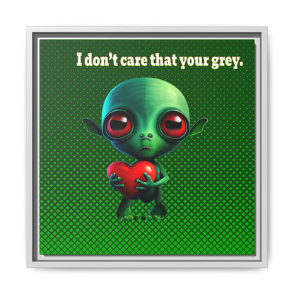 I don't care that your grey - framed canvas art (logo green)