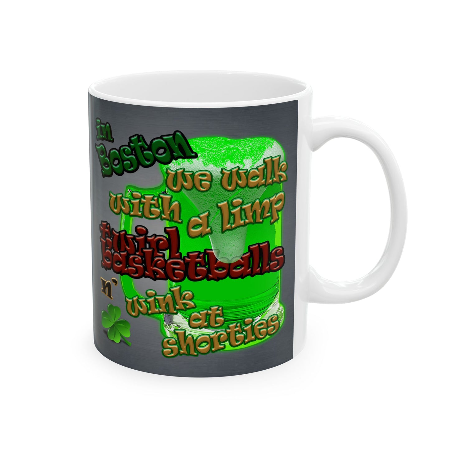 celtics logo - White Mug (grey-light grey)