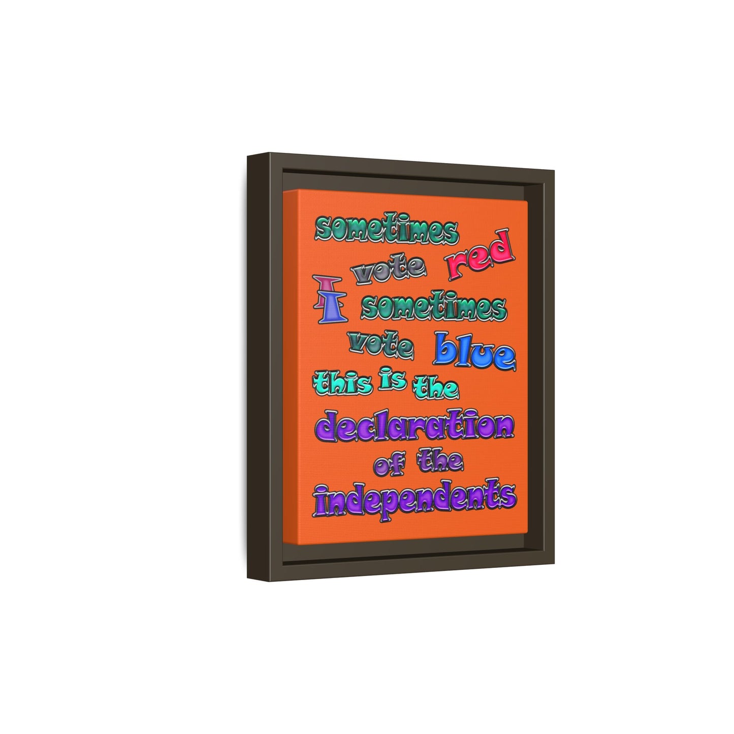 declaration of the independents - framed canvas art (orange)