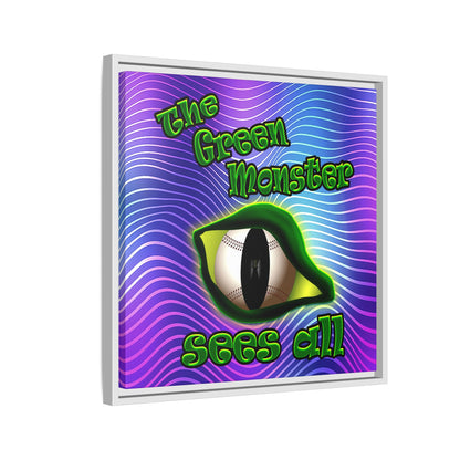 green monster - framed canvas art (purple wave)