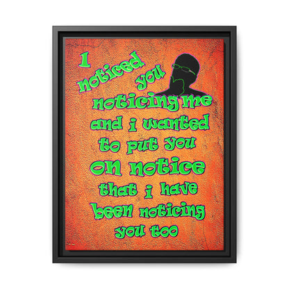 noticed you noticing - framed canvas art (burnt orange)