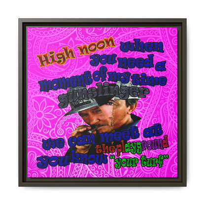 high noon - framed canvas art (pink swirl)