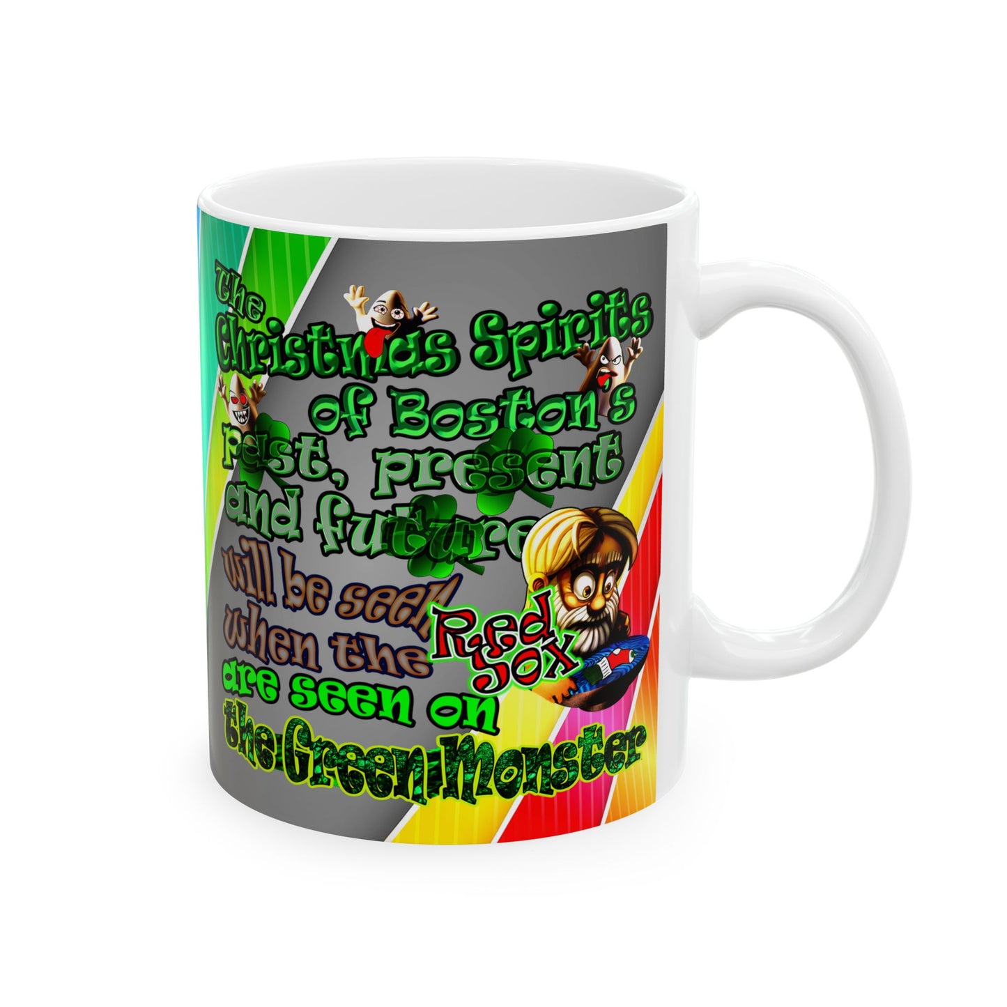 christmas spirits of boston - White Mug (rainbow split)