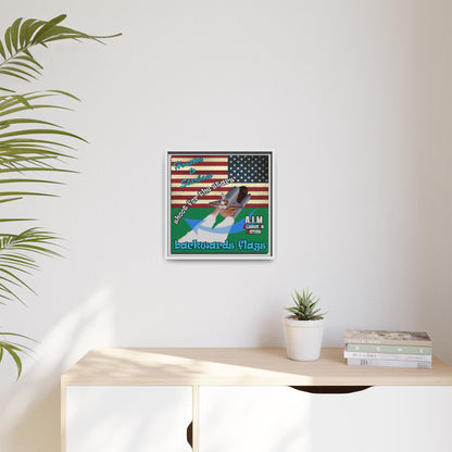 shoot for the stars - framed canvas art (dark green)