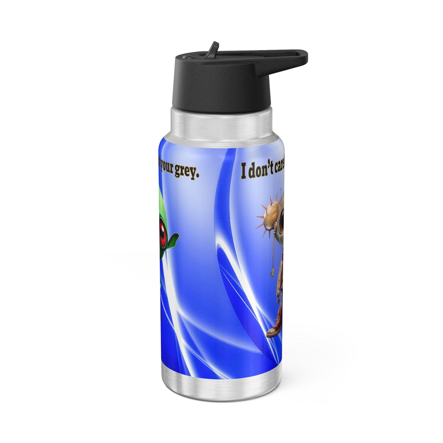 I don't care that your grey - Gator Tumbler, 32oz  (blue-white wave)