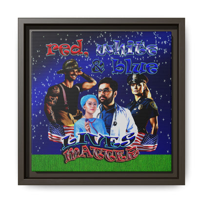 rw&b lives matter - framed canvas art ('snoops' background)