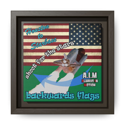shoot for the stars - framed canvas art (dark green)